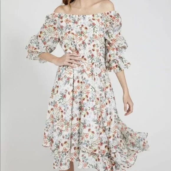 Alice + Olivia Miora High Low Midi Dress Size 2 - Picture 4 of 7